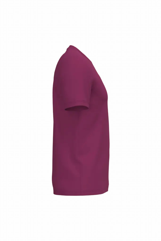 Ecologische uniseks T-shirt, cherry purple — productfoto 15
