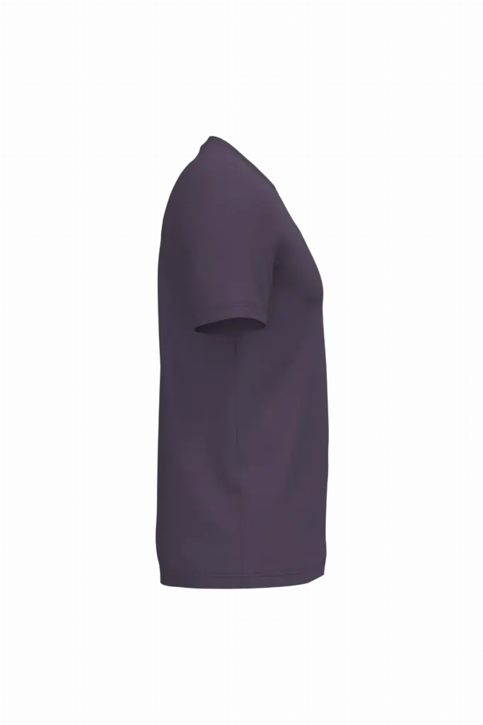 Ecologische uniseks T-shirt, deep plum — productfoto 22