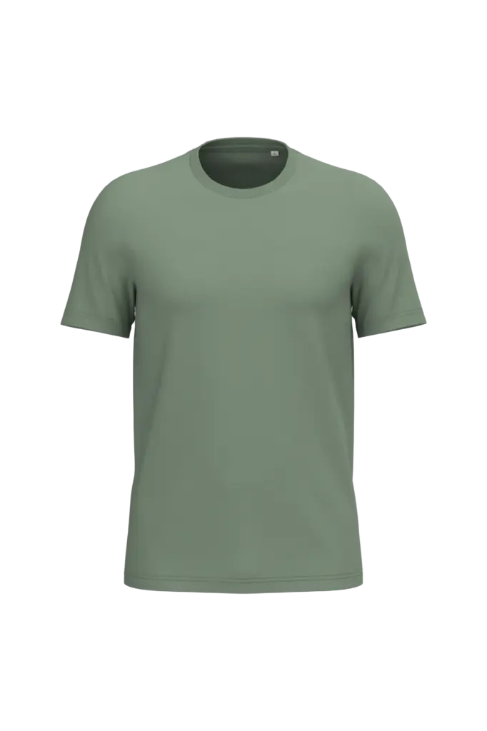 Ecologische uniseks T-shirt, moss green — productfoto 40