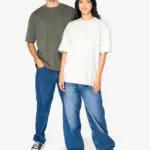 Ecologisch oversized uniseks T-shirt French Terry — productfoto 2