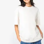 Ecologisch oversized uniseks T-shirt French Terry — productfoto 3