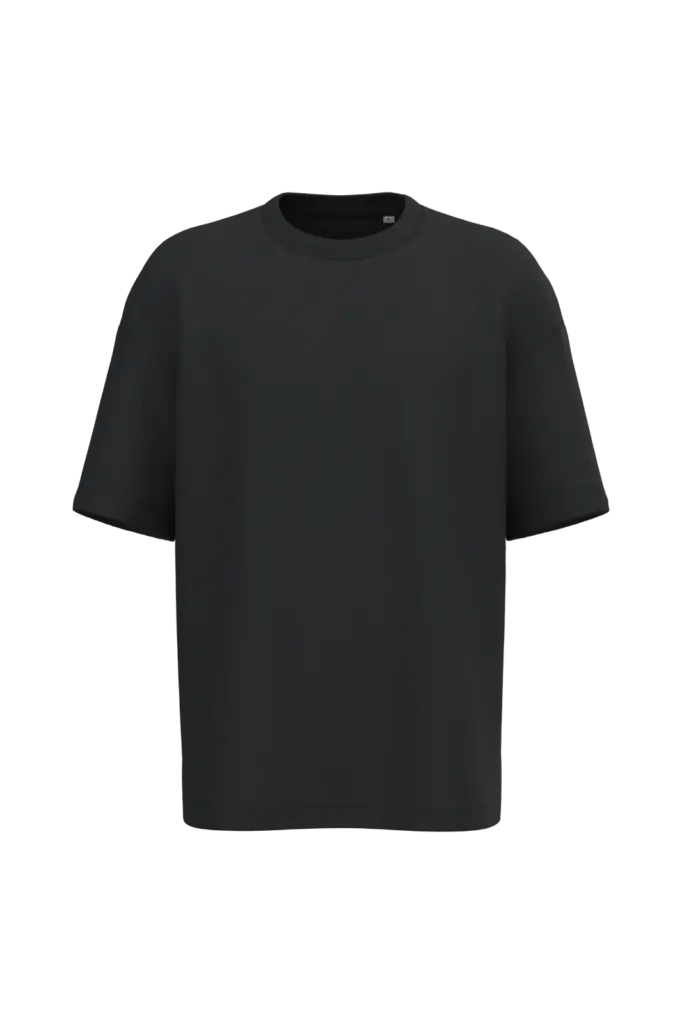 Ecologisch oversized uniseks T-shirt French Terry, black — productfoto 12