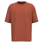 Ecologisch oversized uniseks T-shirt French Terry, burnt brick — productfoto 13