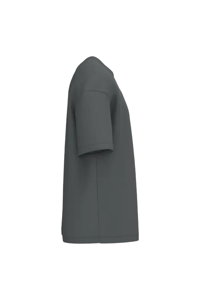 PS_NS308-S_IRONGREY - Hidalgo-werbeartikel Ecologisch oversized uniseks T-shirt French Terry, iron grey — productfoto 7