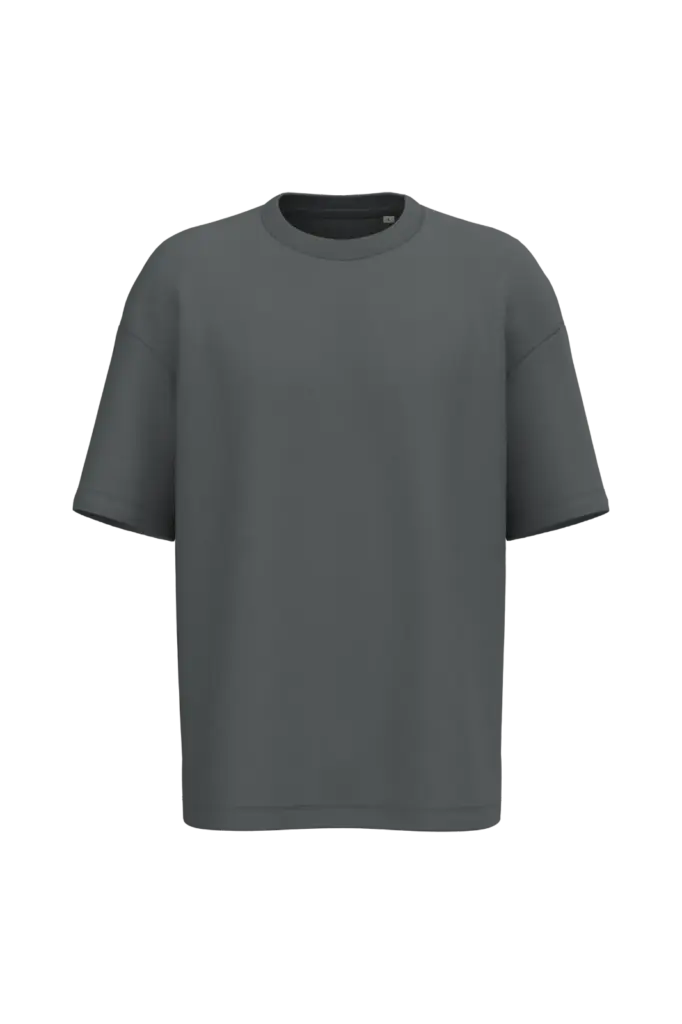 Ecologisch oversized uniseks T-shirt French Terry, iron grey — productfoto 14