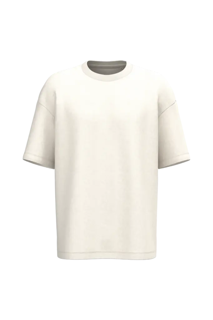 Ecologisch oversized uniseks T-shirt French Terry, ivory — productfoto 15