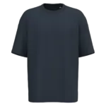 Ecologisch oversized uniseks T-shirt French Terry, navy blue — productfoto 16