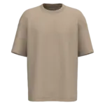 Ecologisch oversized uniseks T-shirt French Terry, wet sand — productfoto 18