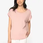NS309_2024 - Hidalgo-werbeartikel Ecologisch dames t-shirt met mouwen met omslag
