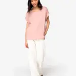 Ecologisch dames t-shirt met mouwen met omslag — productfoto 2