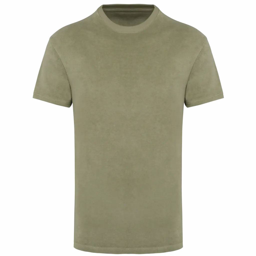Ecologisch badstof herenshirt, almond green — productfoto 6