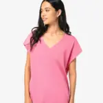 NS312-2_2025 - Hidalgo-werbeartikel Ecologisch baggy dames T-shirt V-hals