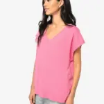 Ecologisch baggy dames T-shirt V-hals — productfoto 3