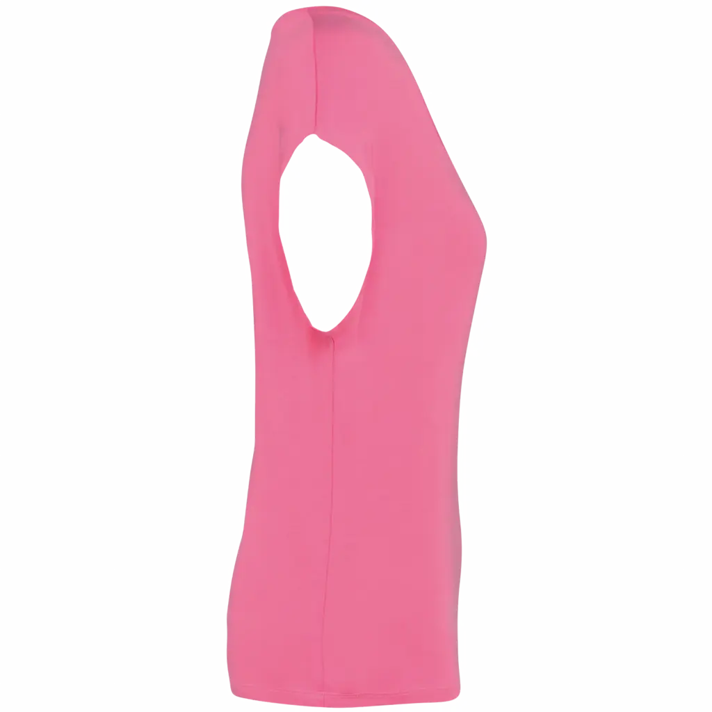 PS_NS312-S-2_CANDYROSE - Hidalgo-werbeartikel Ecologisch baggy dames T-shirt V-hals, candy rose — productfoto 7