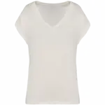 Ecologisch baggy dames T-shirt V-hals, ivory — productfoto 9