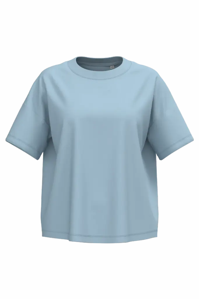 Ecologisch oversized dames T-shirt, aquamarine — productfoto 6