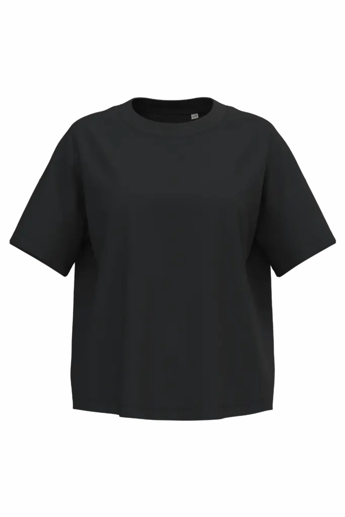 Ecologisch oversized dames T-shirt, black — productfoto 7
