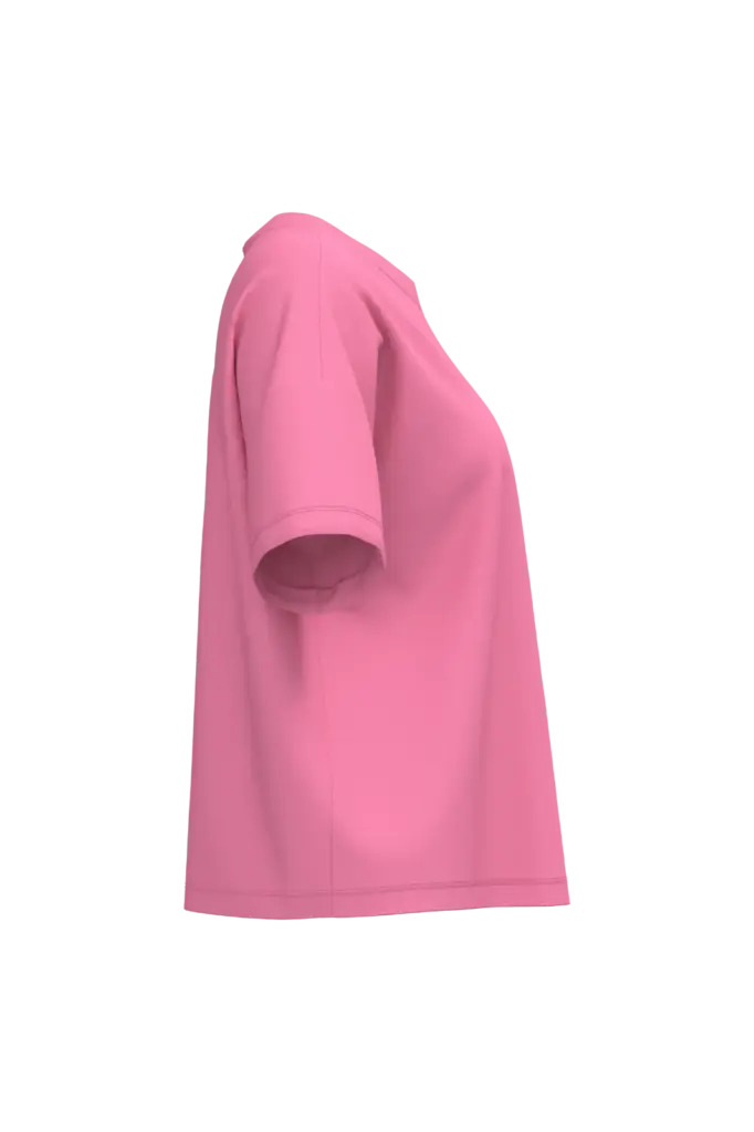 Ecologisch oversized dames T-shirt, candy rose — productfoto 7