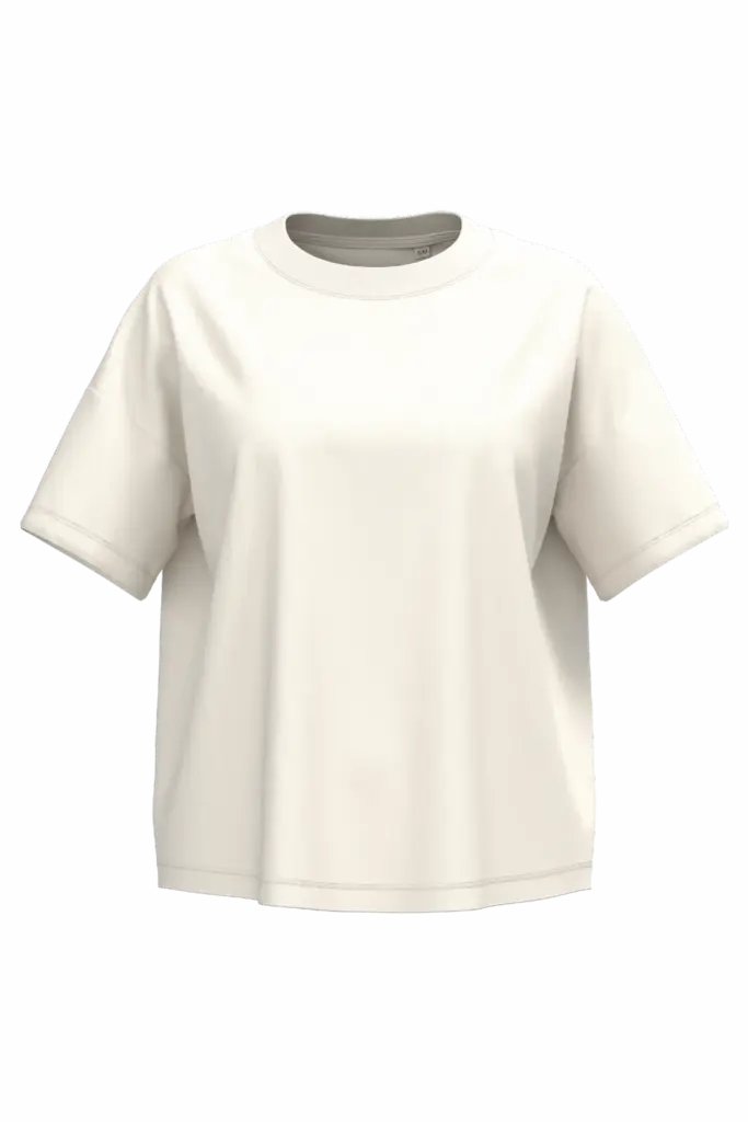Ecologisch oversized dames T-shirt, ivory — productfoto 10
