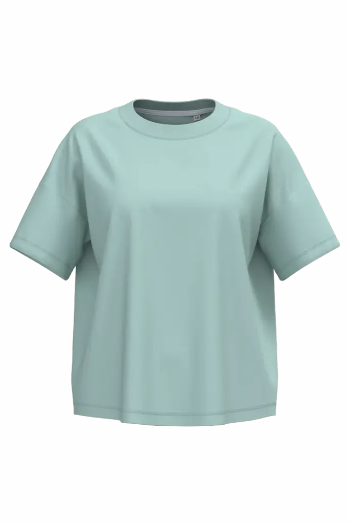 Ecologisch oversized dames T-shirt, jade green — productfoto 11