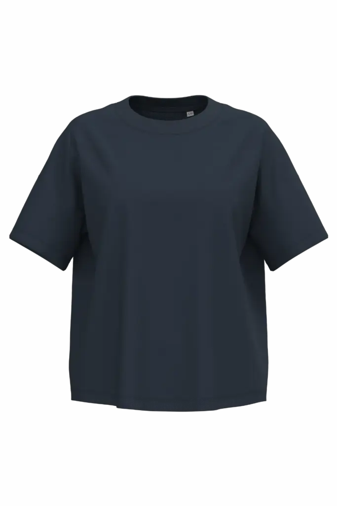 Ecologisch oversized dames T-shirt, navy blue — productfoto 12