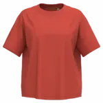 Ecologisch oversized dames T-shirt, paprika — productfoto 14