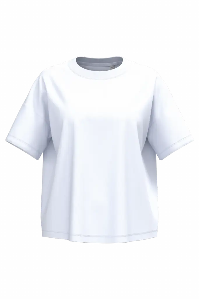 Ecologisch oversized dames T-shirt, white — productfoto 17