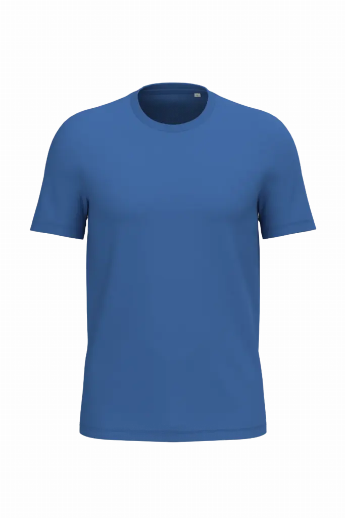 Ecologische uniseks T-shirt, amethyst blue — productfoto 6