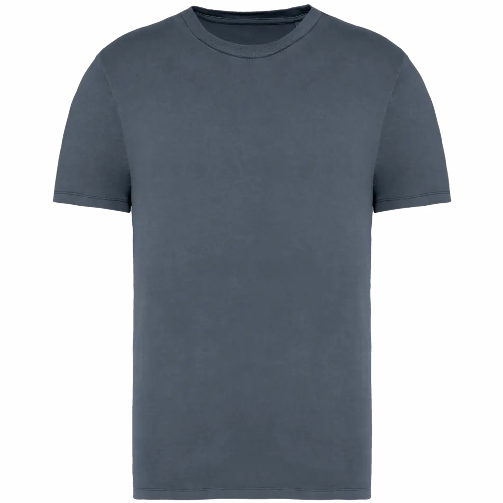 Ecologisch verwassen uniseks T-shirt, washed mineral grey — productfoto 7