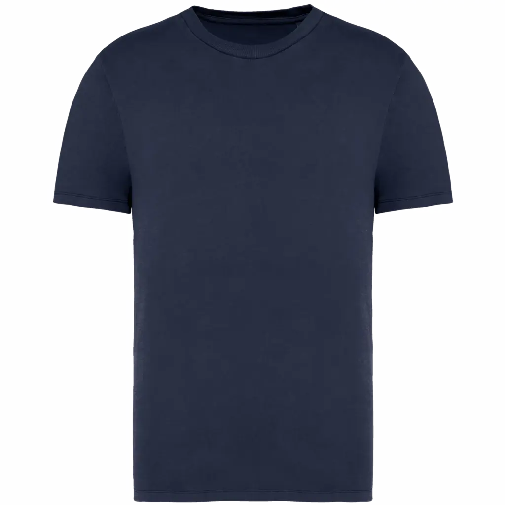Ecologisch verwassen uniseks T-shirt, washed navy blue — productfoto 8
