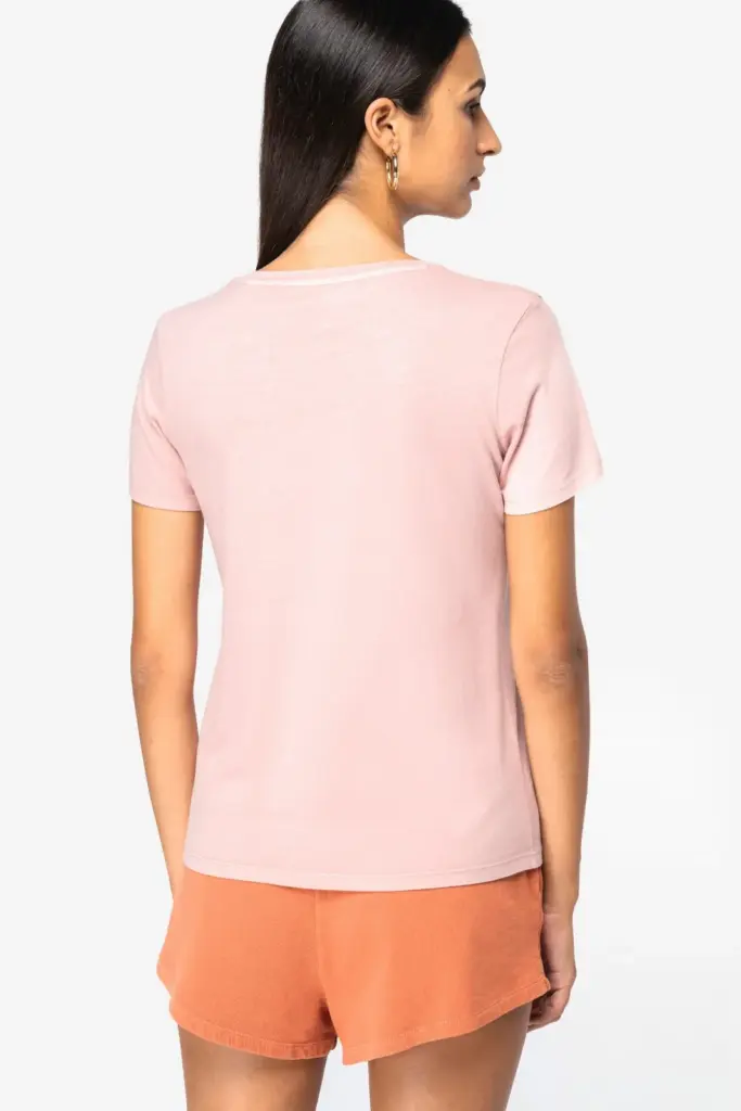 NS316_2023 - Hidalgo-werbeartikel Ecologisch verwassen dames T-shirt — productfoto 3
