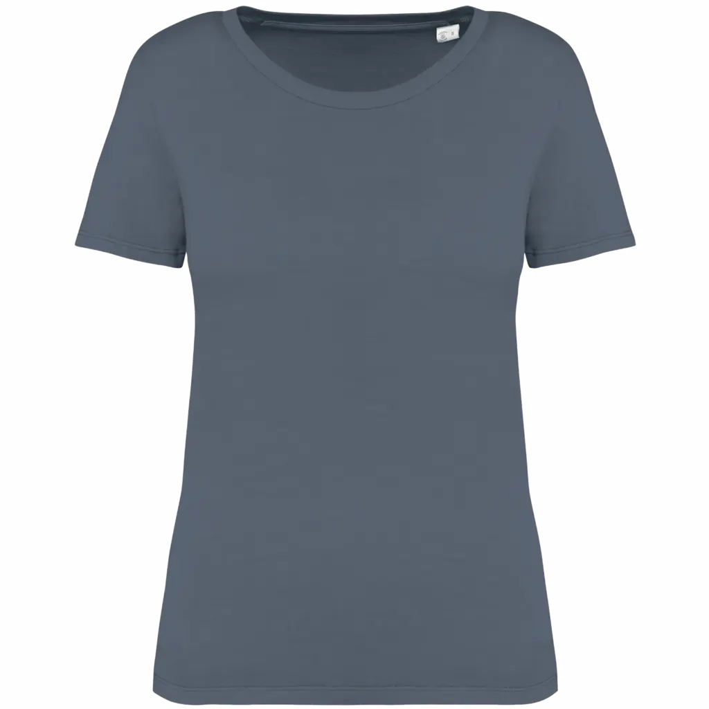 Ecologisch verwassen dames T-shirt, washed mineral grey — productfoto 6