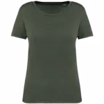 Ecologisch verwassen dames T-shirt, washed organic khaki — productfoto 8