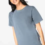 Ecologisch verwassen T-shirt ronde hals korte mouwen — productfoto 3
