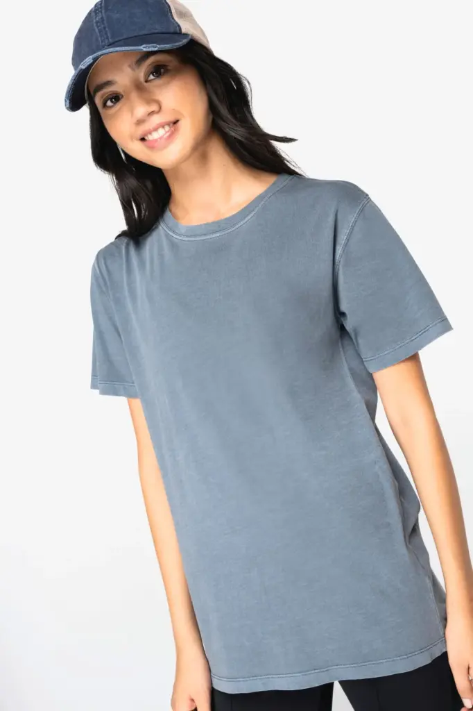 NS317-15_2023 - Hidalgo-werbeartikel Ecologisch verwassen T-shirt ronde hals korte mouwen — productfoto 3
