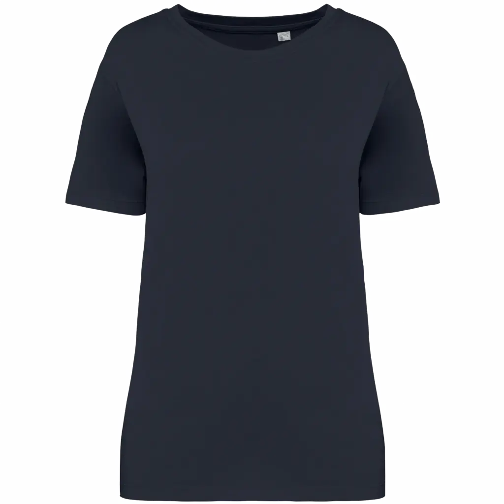 Ecologisch verwassen T-shirt ronde hals korte mouwen, washed coal grey — productfoto 5