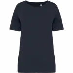 Ecologisch verwassen T-shirt ronde hals korte mouwen, washed coal grey — productfoto 5