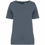 Ecologisch verwassen T-shirt ronde hals korte mouwen, washed mineral grey — productfoto 6