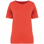 Ecologisch verwassen T-shirt ronde hals korte mouwen, washed paprika — productfoto 8