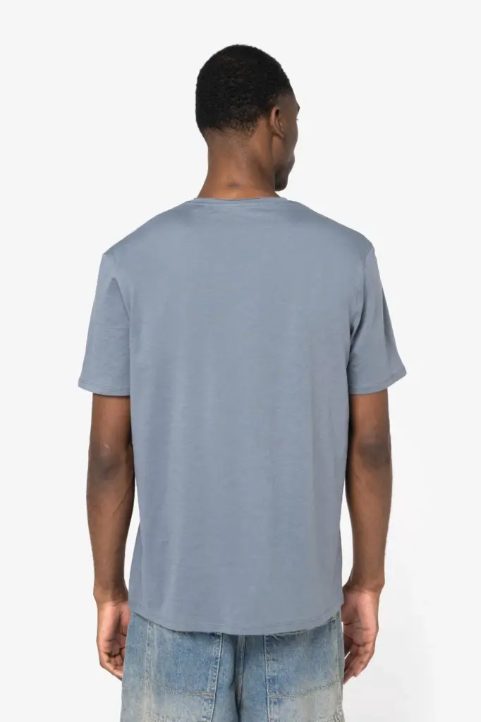 NS318-5_2025 - Hidalgo-werbeartikel Ecologisch slub heren T-shirt onafgewerkte randen — productfoto 3