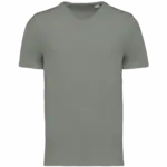 Ecologisch slub heren T-shirt onafgewerkte randen, almond green — productfoto 6