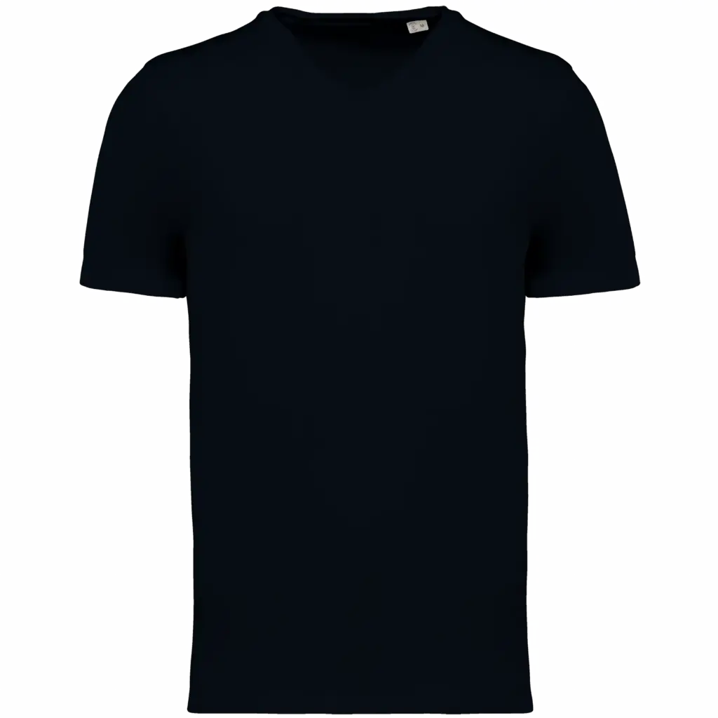 Ecologisch slub heren T-shirt onafgewerkte randen, black — productfoto 8