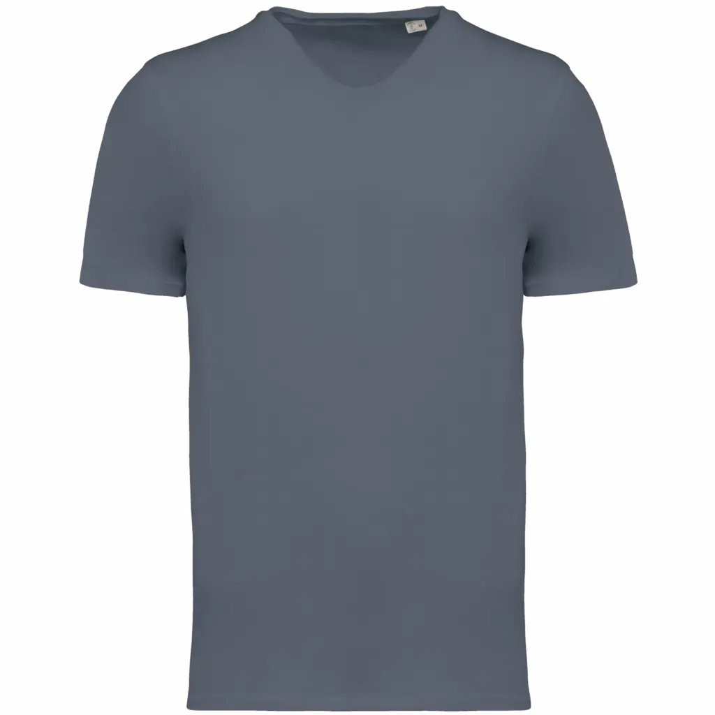 Ecologisch slub heren T-shirt onafgewerkte randen, mineral grey — productfoto 9