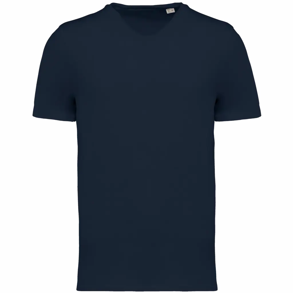 Ecologisch slub heren T-shirt onafgewerkte randen, navy blue — productfoto 10
