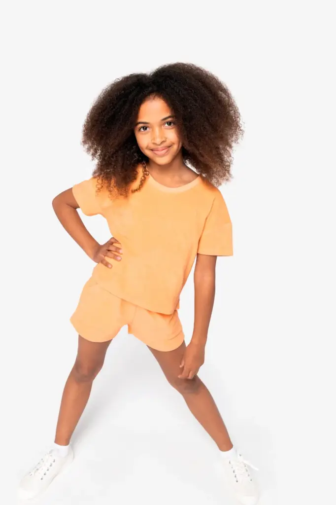 Ecologisch badstof meisjes T-shirt — productfoto 2