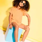 Ecologisch badstof meisjes T-shirt — productfoto 4