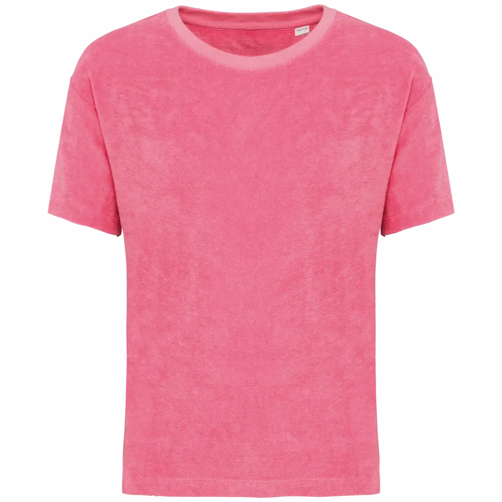 Ecologisch badstof meisjes T-shirt, candy rose — productfoto 7