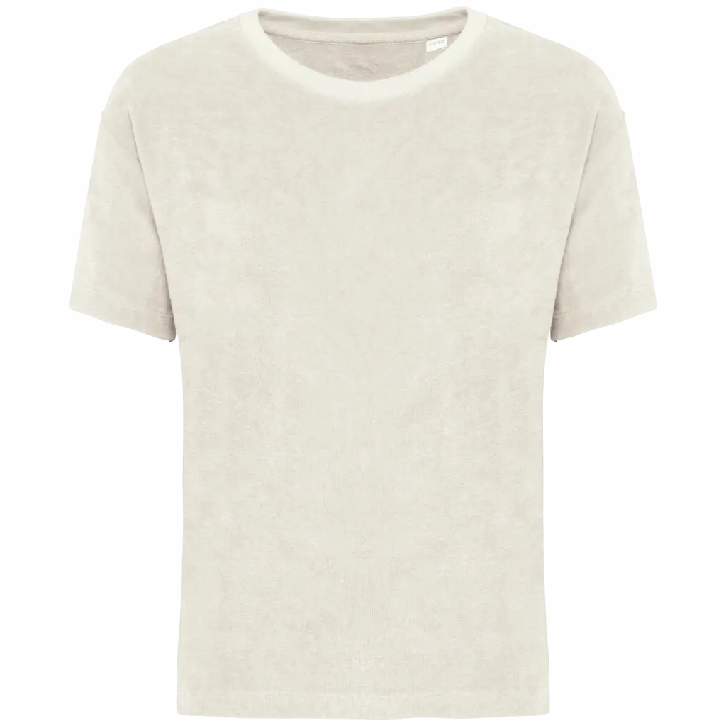 Ecologisch badstof meisjes T-shirt, ivory — productfoto 8