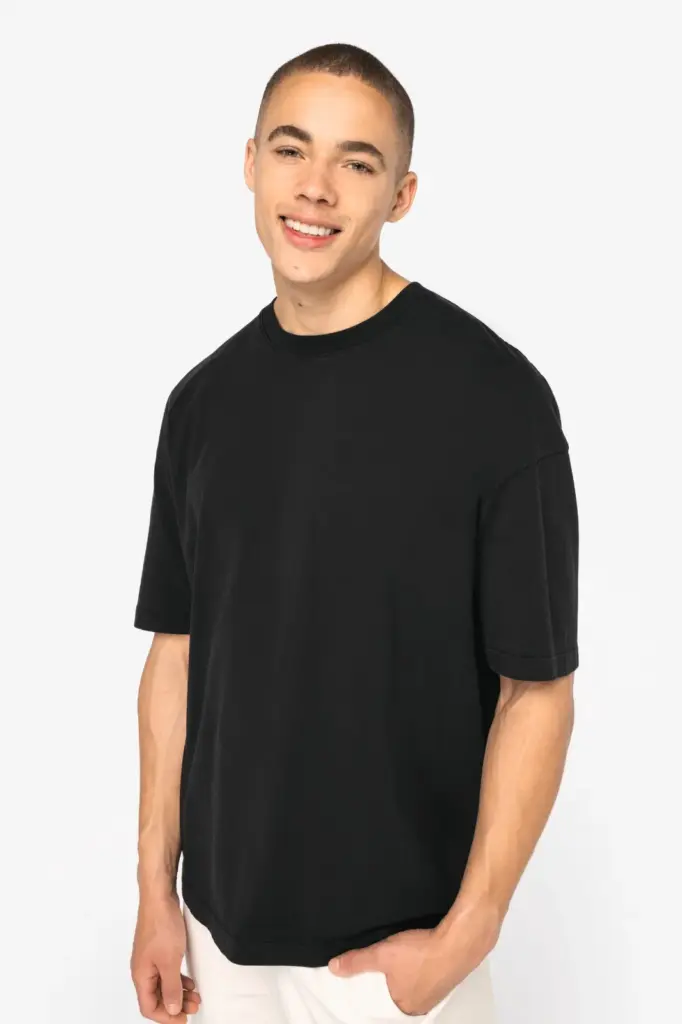 Ecologisch oversized verwassen heren T-shirt