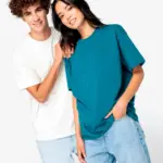 Ecologisch uniseks T-shirt met afhangende schouders